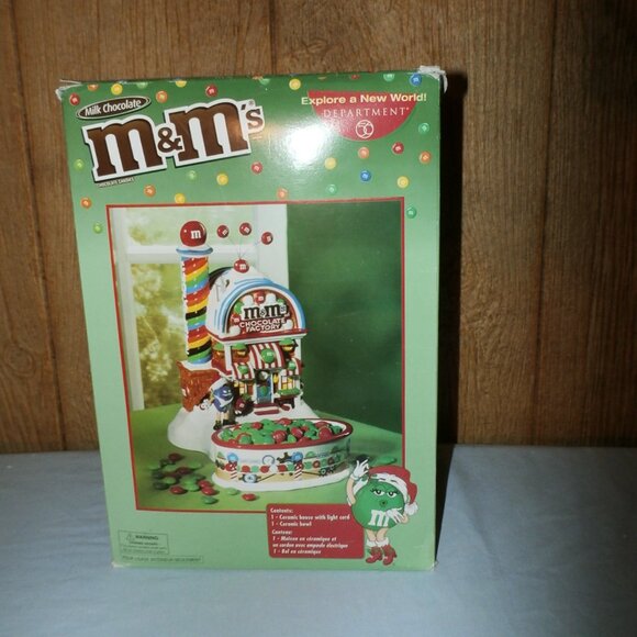 VTG Dept 56 M&M's Chocolate Candy Factory Lighted House w/Dish **New w/ Box - Picture 2 of 15